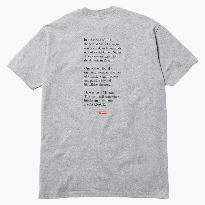 Supreme Scarface Split Tee Heather Grey