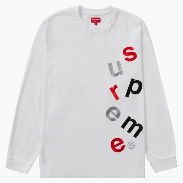 Supreme Scatter Logo L/S Top White