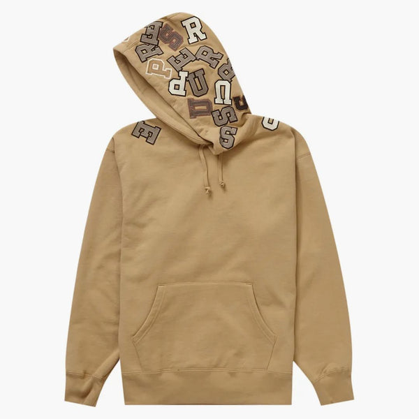 Supreme Scattered Appliqué Hooded Sweatshirt Dark Tan