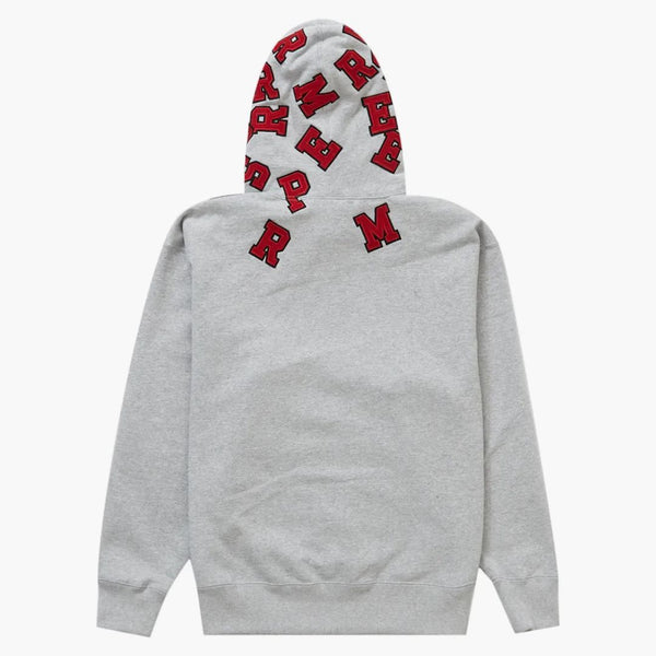 Supreme Sparse Appliqé Felpa con cappuccio Heather Grey