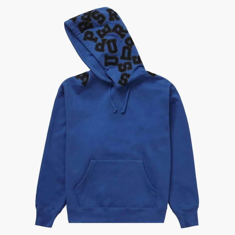 Nejvyšší rozptýlená mikina s kapucí Appliqué Washed Royal