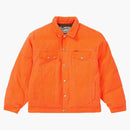 Supreme Schott Canvas Down Trucker Jacket Neon Orange