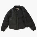 Supreme schott por chaleco de cuero chaqueta hinchada negra