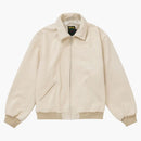 Supreme Schott Hooded Leather Bomber Jacketen Stone