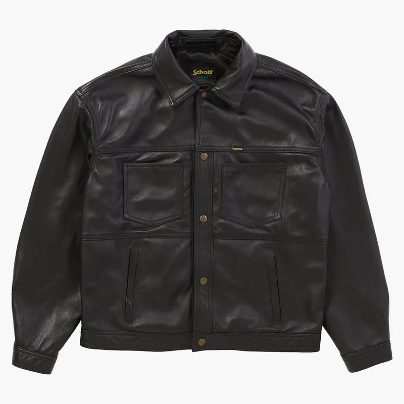 Supreme Schott Leather Work Jacket Black