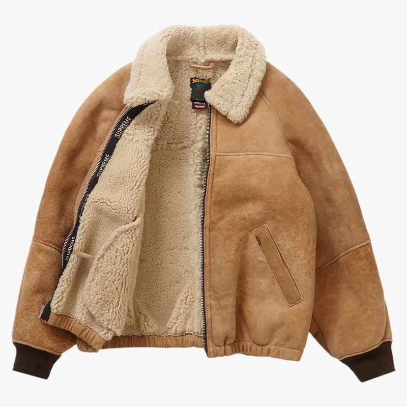Supreme Schott Skeling Bomber Chaqueta marrón