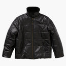 Supreme Schott Shearling Collar Leather Puffy Jacket Black