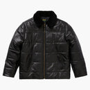 Supreme Schott Shearling Collar Leather Puffy Jacket Black