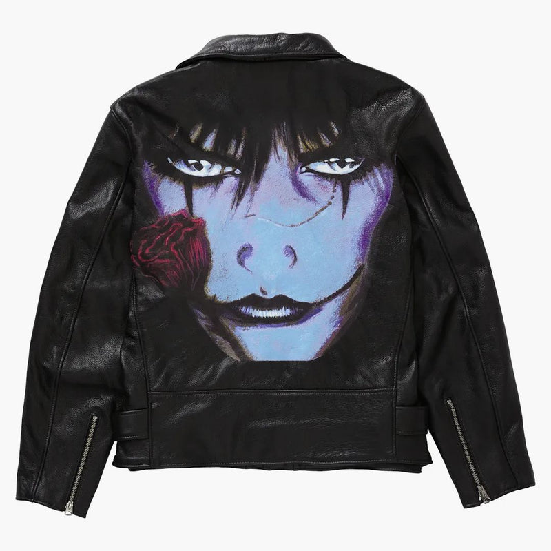 Supreme Schott the Crow Perfecto Leather Jacket Black