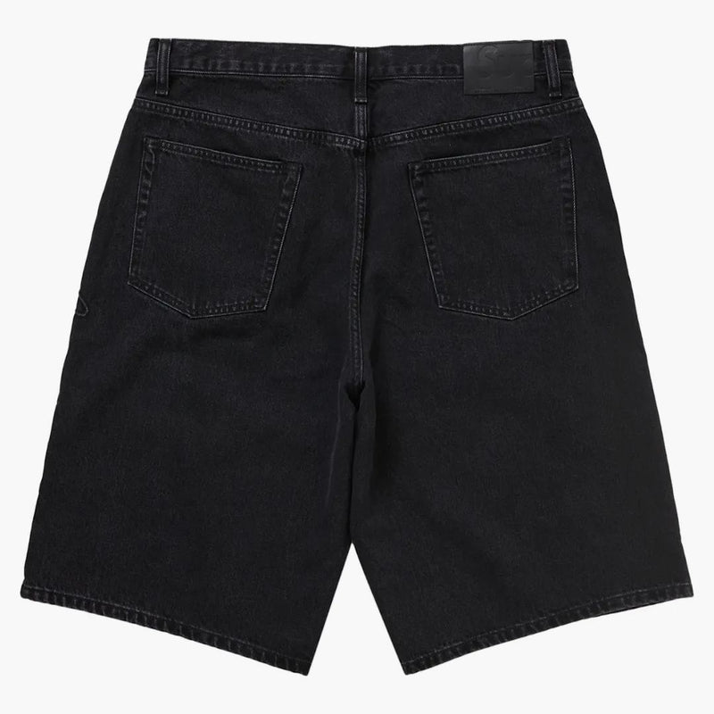 Högsta manus baggy denim kort tvättad svart
