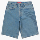 Supreme Script Baggy Denim Short Washed Indigo