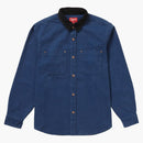 Supreme Script Canvas Snap Shirt Blue