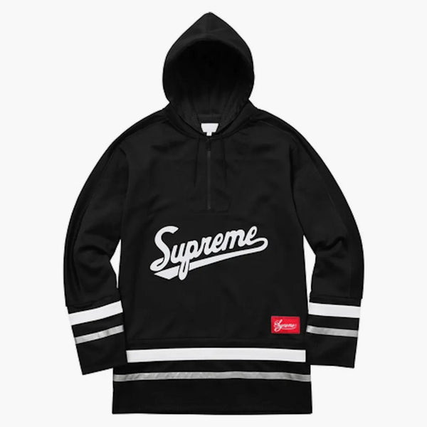 Supreme Script Hooded Hockey Top Black