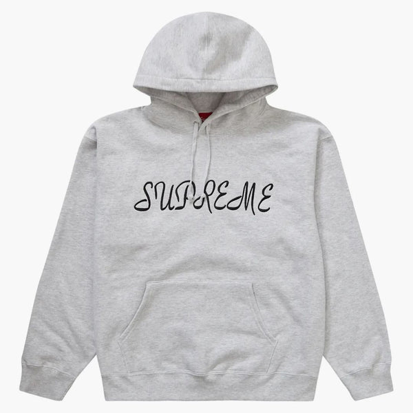 Supreme Script Hooded Sweatshirt Ash Grey