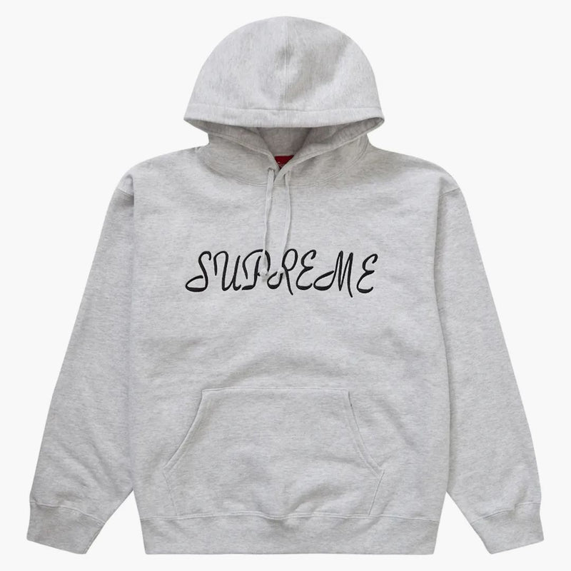 Supreme Script Hooded Sweatshirt Ash Grey