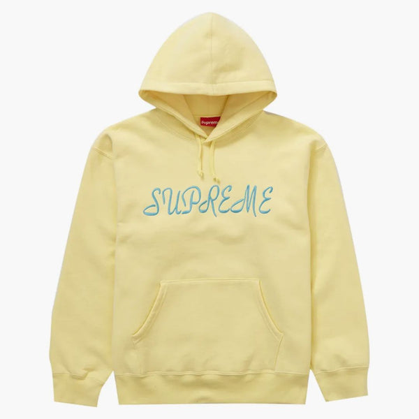 Supreme Script Hooded Sweatshirt Light Yellow