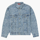 Supreme Script Jacquard Denim Trucker Jacket Washed Blue