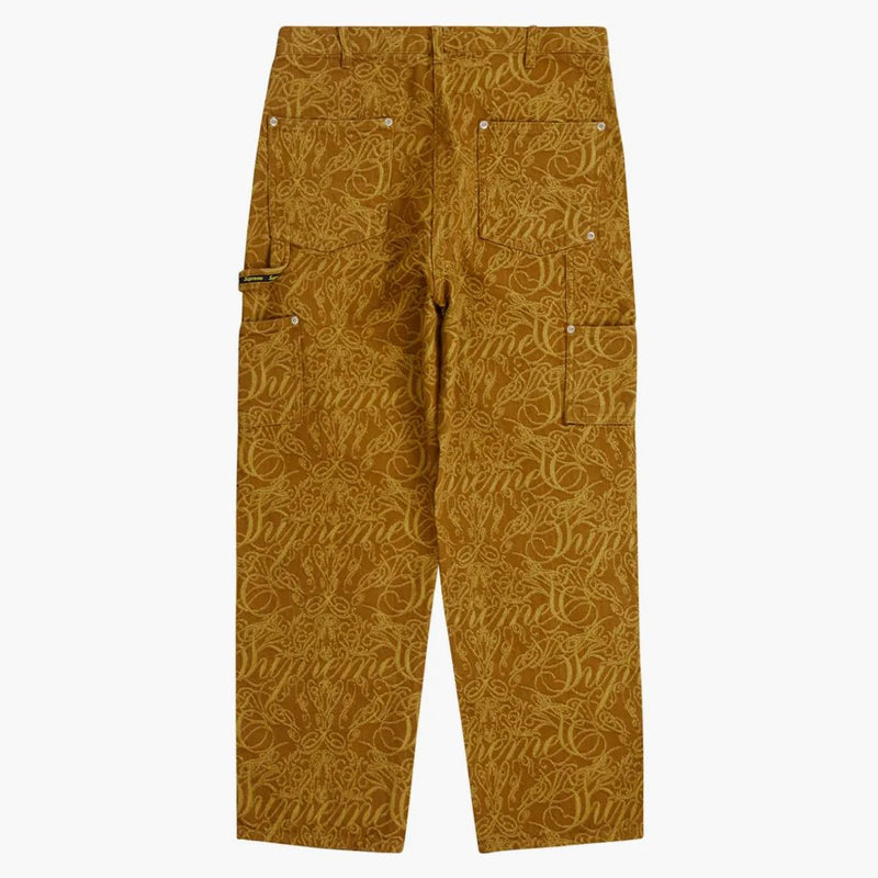 Supreme Script Jacquard Double Knee Denim Painter Pant Brown