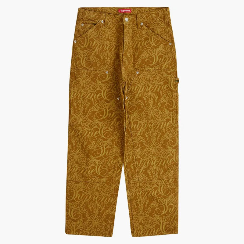 Supreme Script Jacquard Double Knee Denim Painter Pant Brown