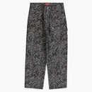 Supreme Script Jacquard Double Knee Denim Painter Pant Washed Black
