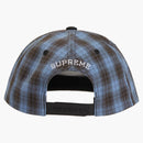 Supreme script logotipo 6 panel SS24 a cuadros azul