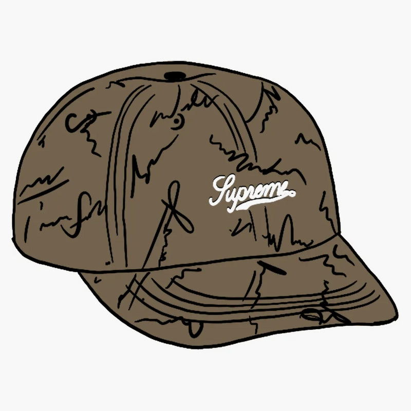 Supreme Script Logos 6-Panel Tan