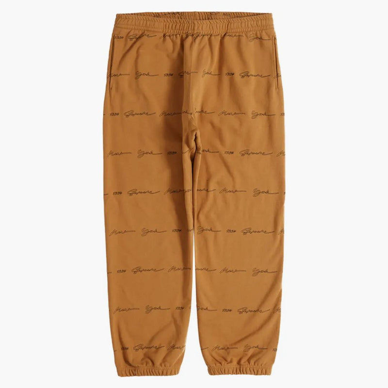 Supreme Script Stripe Sweatpant Dark Mustard