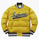 Supreme Script Varsity Puffy Jacket Gold