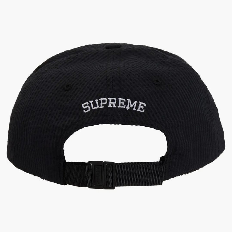 Logo Supreme Seersucker S 6 Panel Black