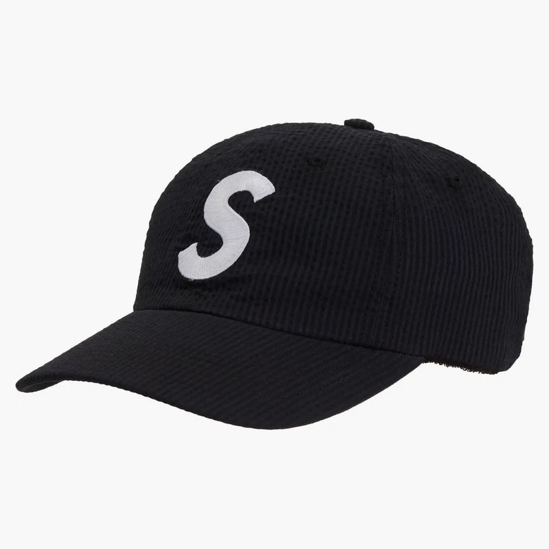 Logo Supreme Seersucker S 6 Panel Black