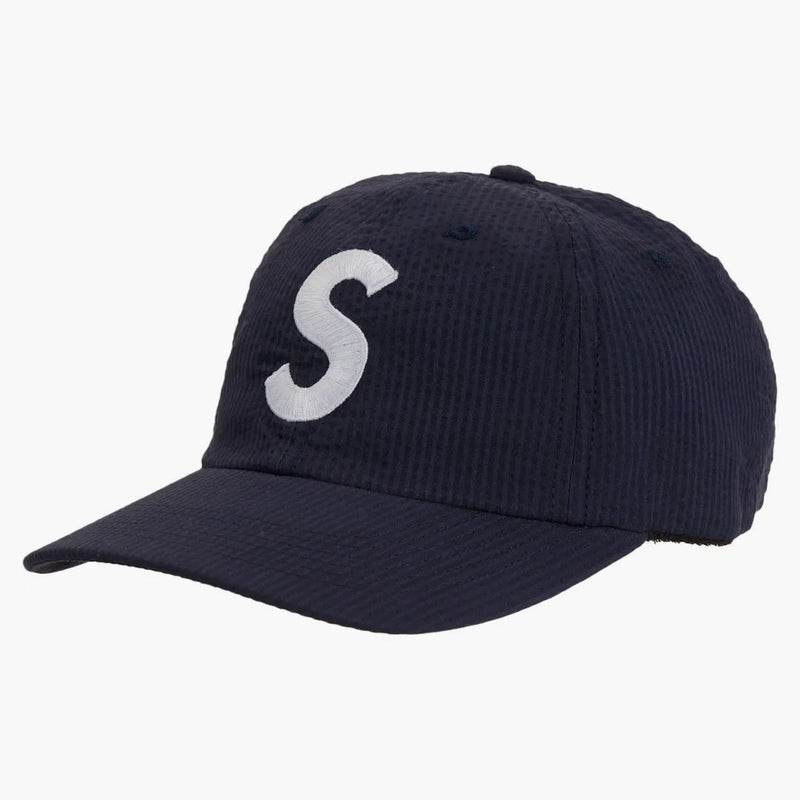 Logo Supreme Seersucker S 6 Panel Navy