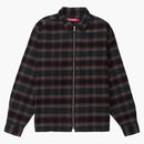 Supreme Shadow Plaid Flannel Zip Up Shirt (SS24) Black