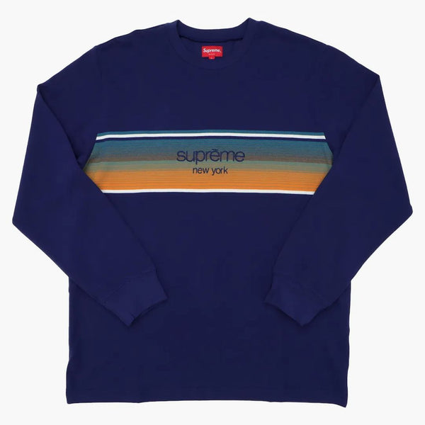 Supreme Shadow Stripe LS Top Navy