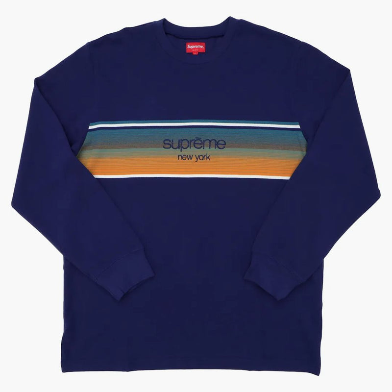 Supreme Shadow Stripe LS Top Navy