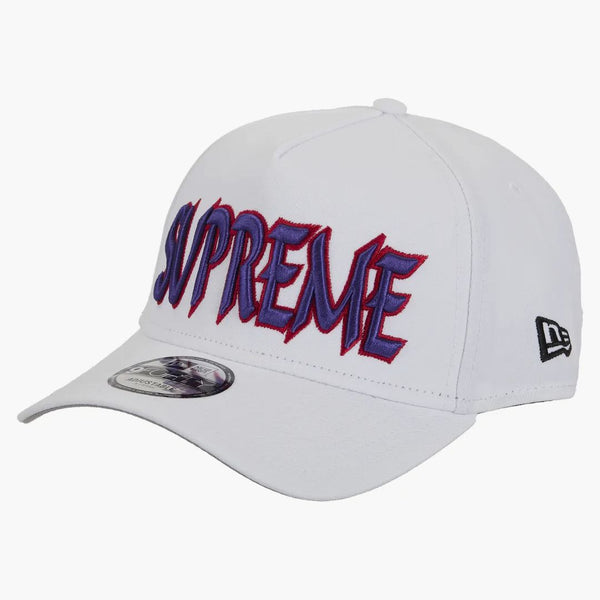 Supreme Sharp Spellout Adjustable New Era Cap White