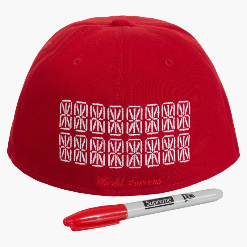 Supreme Sharpie Box Logo New Era Fitted Cap Red