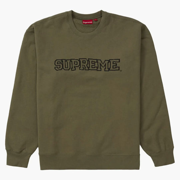 Supreme Shattered Logo Crewneck Light Olive