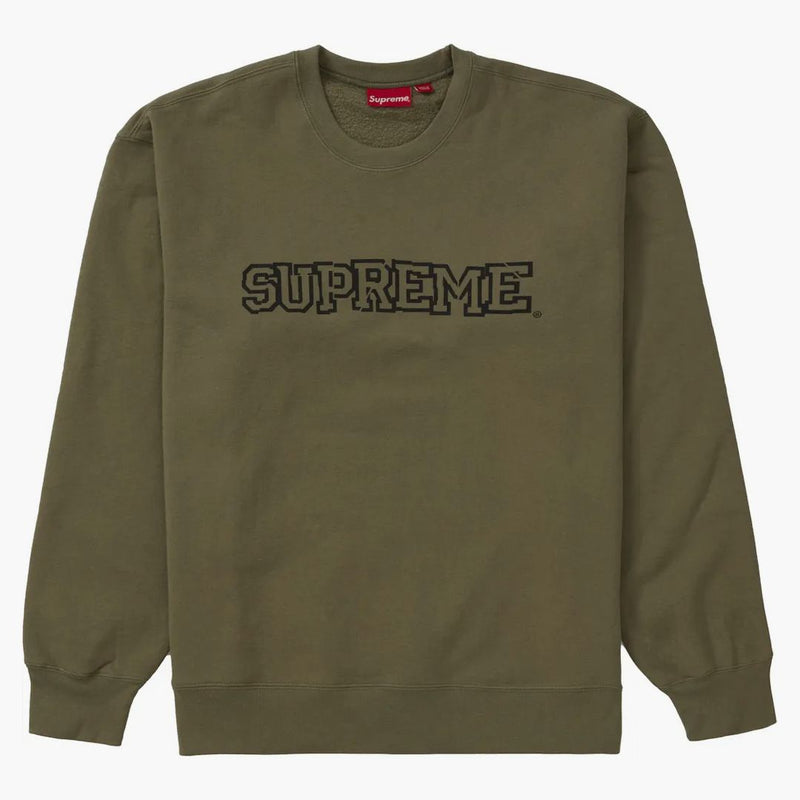 Supreme Shattered Logo Crewneck Light Olive