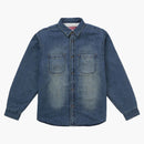 Supreme Shearling Lined Denim Work Shirt Overdyed Blue