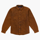 Supreme Shearling Lined Denim Work Shirt Overdyed Orange