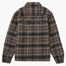 Nejvyšší shearling lemovaná flanelová košile černá