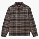 Nejvyšší shearling lemovaná flanelová košile černá