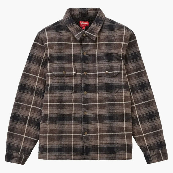 Supreme Shearling Lined Flannel Shirt Black