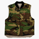 Supreme Sherpa Fleece Reversible Work Vest Woodland Camo
