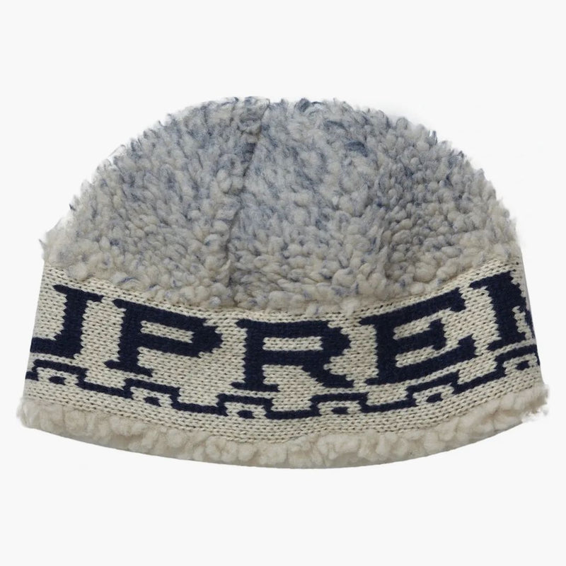 Supreme Sherpa Logo Beanie Natural