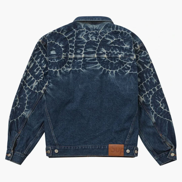 Supreme Shibori Denim Trucker bunda Rigid Indigo