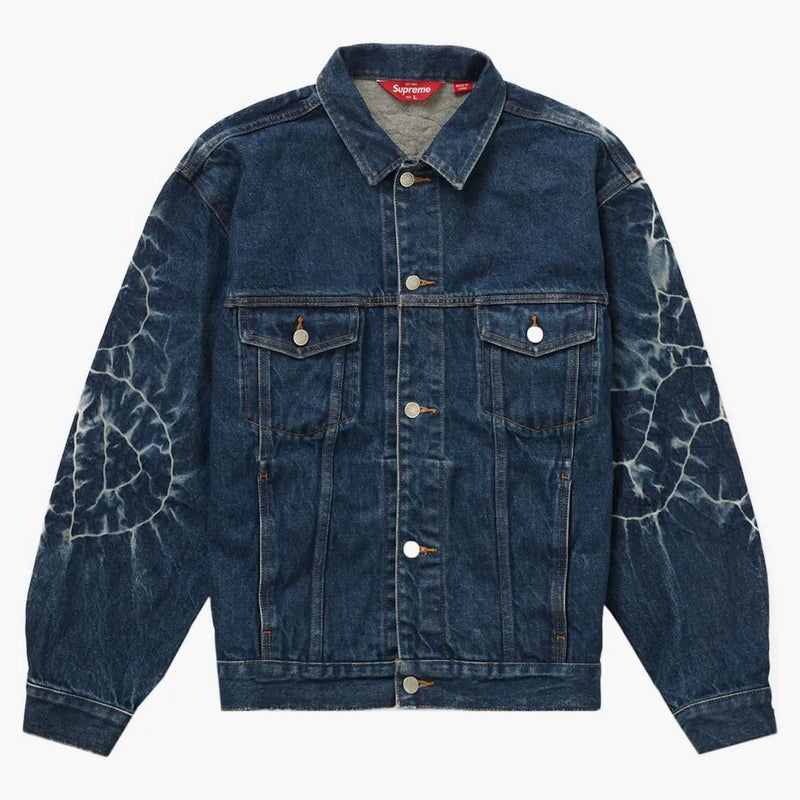 Supreme Shibori Denim Trucker bunda Rigid Indigo