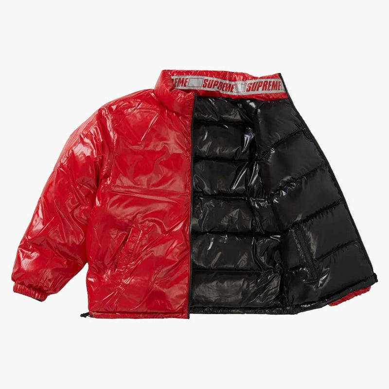 Supreme Shiny reversible puffy jacket black