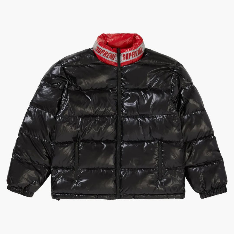 Supreme Shiny reversible puffy jacket black