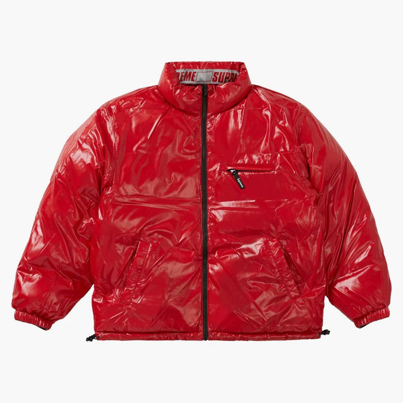 Supreme Shiny reversible puffy jacket black